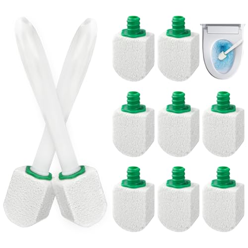 ANOMM 10 Stück Bimsstein Toilette, Effektive Bimsstein Toilettenreiniger, Cleaning Block WC mit Griff, Bimsstein für Toilette Zur Entfernung Hartnäckiger Flecken, Badezimmer, Küchen(Weiß，mit 2 Griff) von ANOMM
