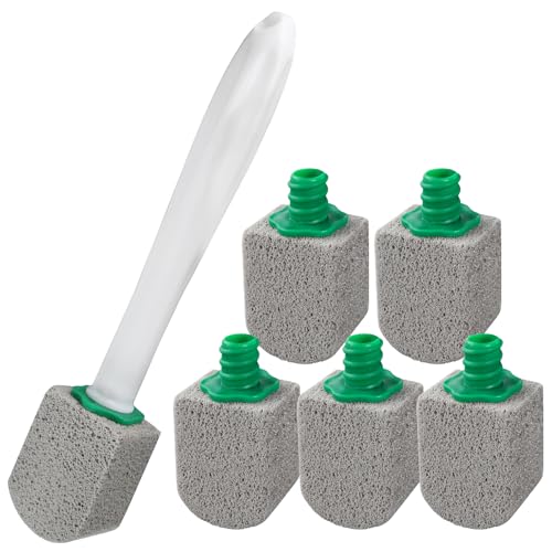 ANOMM 6 Stück Bimsstein Toilette, Effektive Bimsstein Toilettenreiniger, Cleaning Block WC mit Griff, Bimsstein für Toilette Zur Entfernung Hartnäckiger Flecken, Badezimmer, Küchen(Grau，mit 1 Griff) von ANOMM