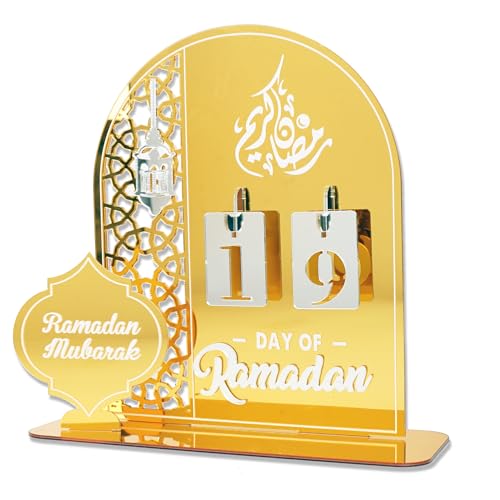 ANOTION Ramadan Kalender für Ramadan Dekorationen für Zuhause Ramadan Countdown Kalender Ramadan Mubarak Dekorationen Ramadan Adventskalender 2024 Eid Mubarak Dekorationen Ramadan Tischdekoration von ANOTION
