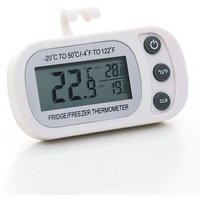 Thermometer, Kühlschrankthermometer, LCD-Display, digitales, wasserdichtes Gefrierschrankthermometer mit magnetischem Haken, weißes von ANPVIZ