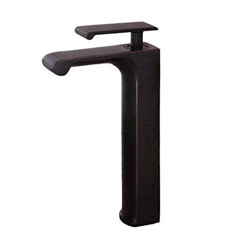 ANQECAJH Hoher Waschtisch-Mischbatterie-Wasserhahn mit Wasserfall-Motiv, Waschbeckenarmaturen aus antikem Messing, Warm- und Kaltwasser-Wasserhahn for Badezimmer von ANQECAJH