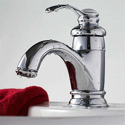Bronze Antike Teekanne Typ Gold/Schwarz/Silber/Gebürstet Heiß- und Kaltwassermischer Badezimmer Waschbecken Wasserhahn Küchenarmatur Waschbecken Einhandgriff Golden(Onecolor) von ANQECAJH