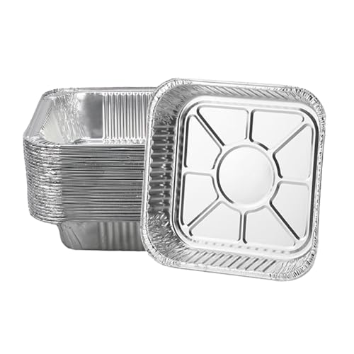 Antihaftbeschichtete Einweg-Luftfritteuse, Aluminiumfolie, quadratisch, 50 Stück, öldichte Aluminiumfolie, Blechdose, auch für Dampfkorb, Instant Pot Ofen und Grill (20,3 x 20,3 cm, quadratisch) von ANQIA