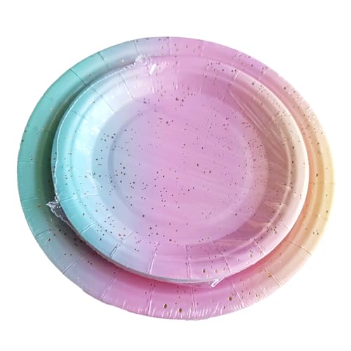 40 Stück rosa Pappteller 17,8 & 22,9 cm Einweg-Partyteller mit Farbverlauf rosa Partyteller Geschirr für Geburtstage, Hochzeitsfeiern, metallische Pastell-Partyteller für Weihnachten, Partyzubehör, 40 Stück rosa Pappteller 17,8 & 22,9 cm Einweg-Partyteller mit Farbverlauf rosa Partyteller Geschirr für Geburtstage, Hochzeitsfeiern, metallische Pastell-Partyteller für Weihnachten, Partyzubehör, von ANQIAOER