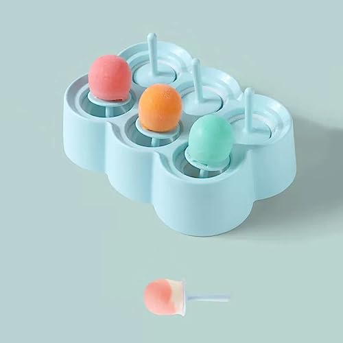 Kleine Eiszapfenformen für Kinder BPA-Frei, Eiscreme DIY Pop Formen in Einem Tablett, Einzigartige und Lustige Designs, blau von ANQIAOER