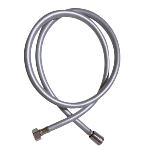 1,2 m,5,0, PVC-Hochdruck-Brauseschlauch aus silbernem PVC, glatt, for Badewanne, Handbrause, flexibler Schlauch, G1/2, universelle Schnittstelle FüR Badarmaturen(120cm) von ANQKYO