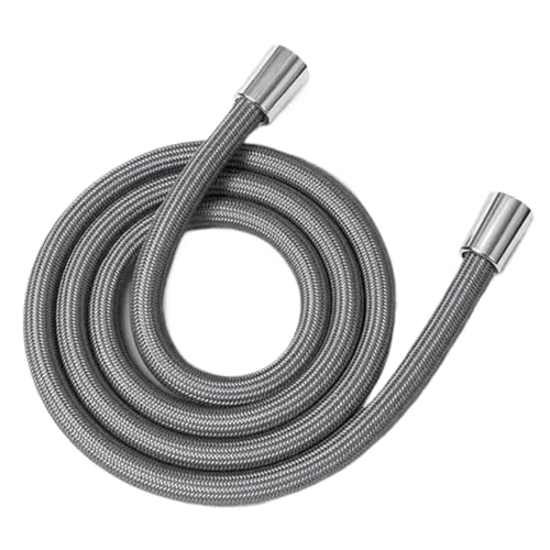 1,5/2,0 M Anti-Wicklung Handbrause Schlauch GI/2 Universal Interface Flexible Dusche Rohr Hochdruck Bad Nylon FüR Badarmaturen(Grey,2.0M) von ANQKYO