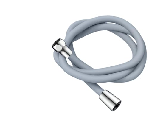 1,5/2,0 M Silikon Flexible Dusche Schlauch Lange Badezimmer Wasser Verlängerung Sanitär Rohr Ziehen Bad zubehör FüR Badarmaturen(Light Grey,1.5M) von ANQKYO