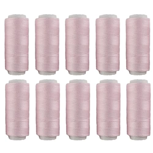 10 Stück Haushalts-Baumwollfadenrollen aus nicht leicht brechender Nähmaschine for Sticksets, Nähen und Basteln FüR Basteln(Pink) von ANQKYO