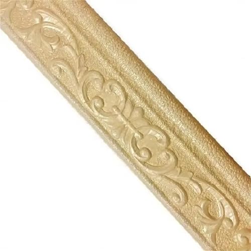 2 Stück 3D-Wandbordüre, wasserdicht, selbstklebend, Wandverkleidung, Bordüre, Schaumstofffliesen, Aufkleber, Sockelleiste for die Heimdekoration FüR WäNde(Yellow) von ANQKYO