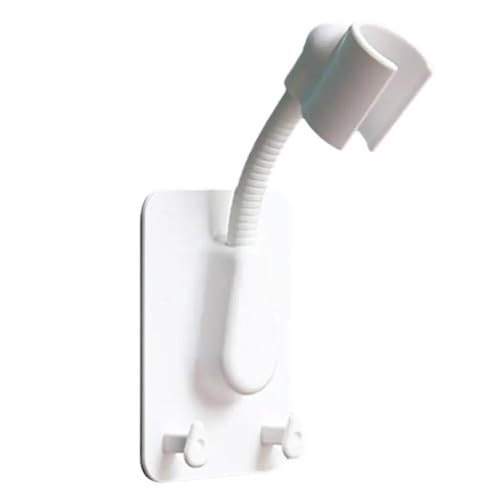 2 Stück Duschkopfhalter verstellbar wiederverwendbare Zwei-Haken-Griff-Wand-Universal-Badezimmer mit drehbarer Halterung FüR Badezimmer(White) von ANQKYO