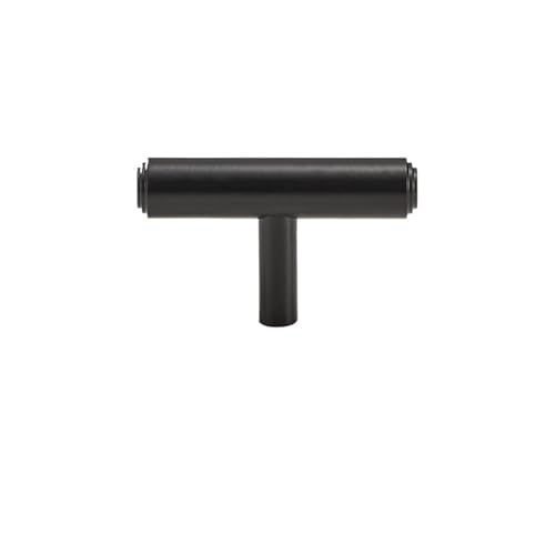 2 Stück Massiver Schrankknopf Antik Messing T-Bar Kleiderschrank Schublade Türgriff Ziehen FüR KüChe(Black,S) von ANQKYO