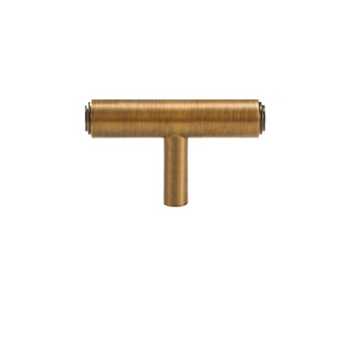 2 Stück Massiver Schrankknopf Antik Messing T-Bar Kleiderschrank Schublade Türgriff Ziehen FüR KüChe(Copper,S) von ANQKYO