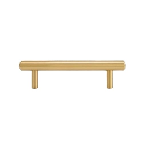 2 Stück Massiver Schrankknopf Antik Messing T-Bar Kleiderschrank Schublade Türgriff Ziehen FüR KüChe(Gold,M) von ANQKYO
