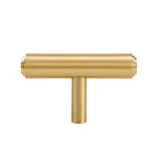 2 Stück Massiver Schrankknopf Antik Messing T-Bar Kleiderschrank Schublade Türgriff Ziehen FüR KüChe(Gold,S) von ANQKYO