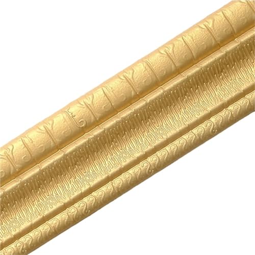2 stücke,30 m Tapete Dekorative Linie Sockel Dekoration Selbst-adhesive Wasserdichte Wohnzimmer Wand Grenze Aufkleber FüR WäNde(Gold) von ANQKYO