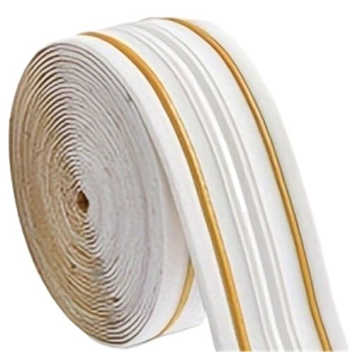 2 stücke 230 cm/rolle Wand Trim Streifen Aufkleber Selbst-adhesive Wasserdichte Decke Boden Taille Linie Dekorative Sockel FüR WäNde(Gold line) von ANQKYO