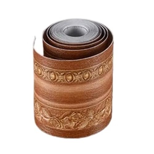 2 stücke Badezimmer 3D Taille Linie Tapete TV Hintergrund Wohnzimmer Wand Rock Rand PVC Wasserdicht Selbstklebende Dekorative Film FüR WäNde(Light brown) von ANQKYO