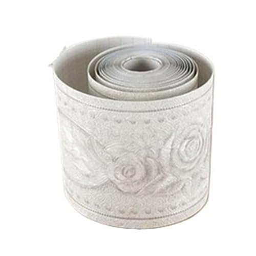 2 stücke Badezimmer 3D Taille Linie Tapete TV Hintergrund Wohnzimmer Wand Rock Rand PVC Wasserdicht Selbstklebende Dekorative Film FüR WäNde(White) von ANQKYO