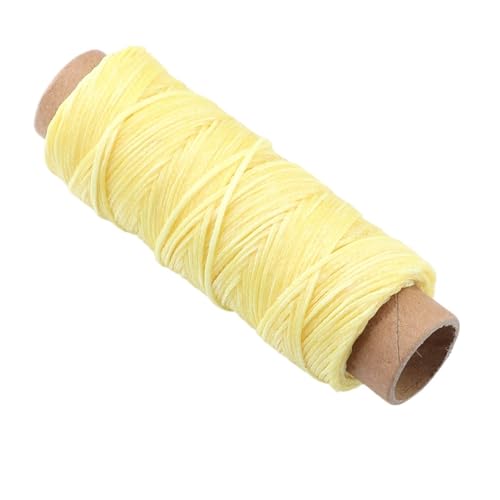 2 stücke Gewachste Gewinde Runde Leder Nähen Handwerk Nähen Threads for DIY Home Cord Werkzeug Zubehör FüR Basteln(Light Yellow) von ANQKYO