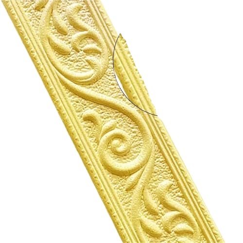 2 stücke Selbst-Adhesive Taille Sockel Linie Decor Streifen Wand Aufkleber Grenze DIY Room Hause Wasserdichte Baseboard Tapete Stick FüR WäNde(Yellow) von ANQKYO