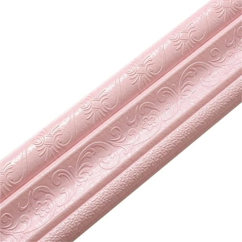 2 stücke Wand Rand Streifen Aufkleber Selbst-Klebstoff Wasserdicht Baseboard Ecke Taille Linie Tapete Hause Grenze Dekor FüR WäNde(Pink) von ANQKYO