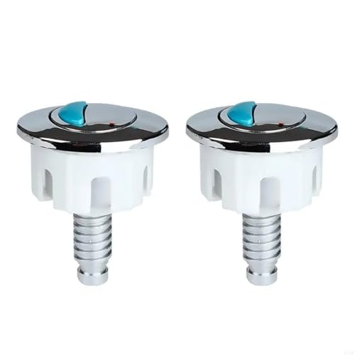 2er-Pack Toilettentaster mit Doppelspülung und rundem Kopf, einfach zu installieren, Ersatz-Toilettenspülsysteme for Spülkastensysteme FüR Zuhause(Oval silver) von ANQKYO