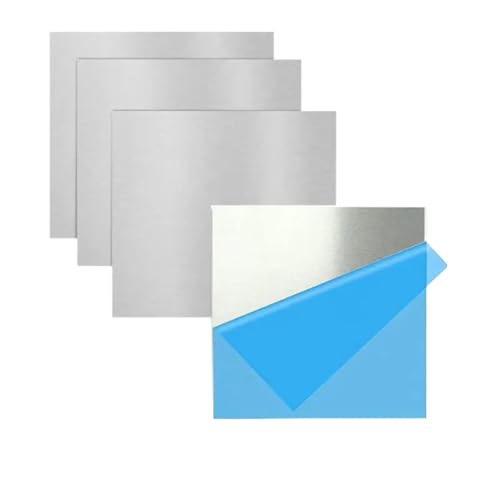 5 stücke Aluminium Blatt Mit Schutz Film Metall Poliert Und Aluminium Blätter Platte FüR Den Bau(2x150x150mm) von ANQKYO