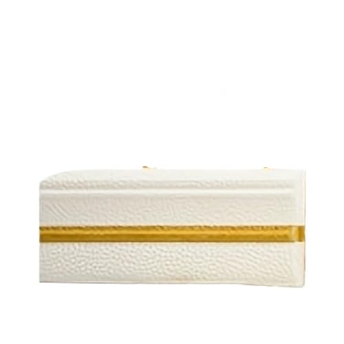 ANQKYO 2 Stück,30 m/Rolle Innen- und Außeneckenaufkleber Dekorative Linie Sockellinie Selbstklebende wasserdichte Deckenhintergrundwanddekoration FüR WäNde(White with gold) von ANQKYO