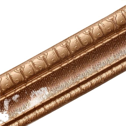 ANQKYO 2 Stück,30 m Sockelleiste Muster Tapete Dekorative Linie Dekoration Selbstklebend Wasserdicht Wohnzimmer TV Hintergrund Wandbordüre FüR WäNde(Brown) von ANQKYO