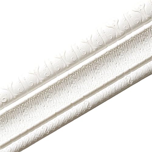 ANQKYO 2 Stück dekorative wasserdichte und schimmelresistente,30 m Sockelleiste 3D-Muster selbstklebende Tapete Wohnzimmer-Wandaufkleber FüR WäNde(Color 2) von ANQKYO