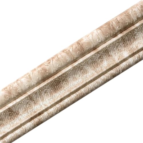 ANQKYO 2 Stück dekorative wasserdichte und schimmelresistente,30 m Sockelleiste 3D-Muster selbstklebende Tapete Wohnzimmer-Wandaufkleber FüR WäNde(Color 3) von ANQKYO