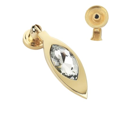 ANQKYO 4 Stück Gold Kristall Diamant Griff Küchenschrank Türgriffe Zinklegierung Schubladenknöpfe Kommode Zieht FüR KüChe(77mm single hole) von ANQKYO