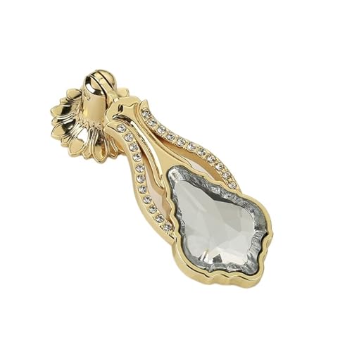 ANQKYO 4 Stück Gold Kristall Diamant Griff Küchenschrank Türgriffe Zinklegierung Schubladenknöpfe Kommode Zieht FüR KüChe(85mm single hole) von ANQKYO