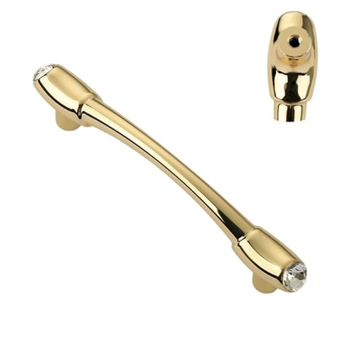 ANQKYO 4 Stück Gold Kristall Diamant Griff Küchenschrank Türgriffe Zinklegierung Schubladenknöpfe Kommode Zieht FüR KüChe(Hole spacing 96mm) von ANQKYO