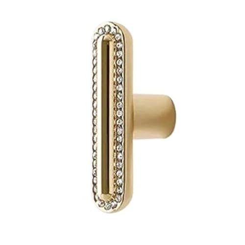 ANQKYO 4 Stück Schranktürgriffe Kristallgriff Zinklegierung Küchenschrank Kleiderschrank Zieht Schubladenknöpfe FüR KüChe(Gold,Single hole) von ANQKYO