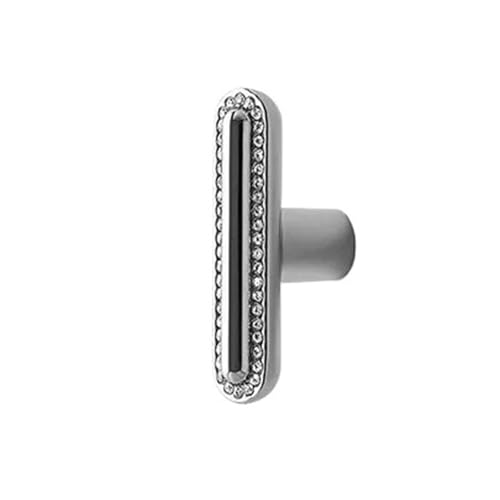 ANQKYO 4 Stück Schranktürgriffe Kristallgriff Zinklegierung Küchenschrank Kleiderschrank Zieht Schubladenknöpfe FüR KüChe(Silver,Single hole) von ANQKYO