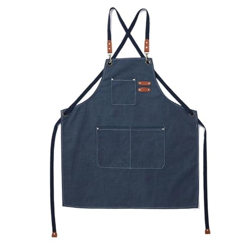 Arbeitsschürze 2pcs Cross Back Aprons For Woman Men Chef Work Apron For Restaurant Bar Shop Cafes Beauty Nails Studios Uniform Decor Tools(Blue) von ANQKYO