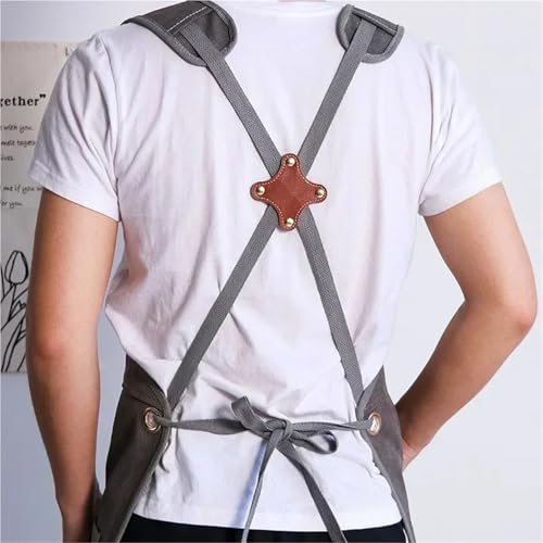 Arbeitsschürze Heavy Duty Unisex Canvas Work Apron With Tool Pockets Cross-Back Straps Adjustable For Woodworking Painting(Deep blue) von ANQKYO