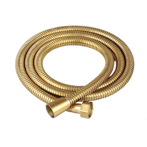 Duschschlauch aus Edelstahl 304, Wasserhahnschlauch, flexibler, dicker Silikon-Badezimmer-Duschschlauch FüR Badarmaturen(Gold,1.0m) von ANQKYO