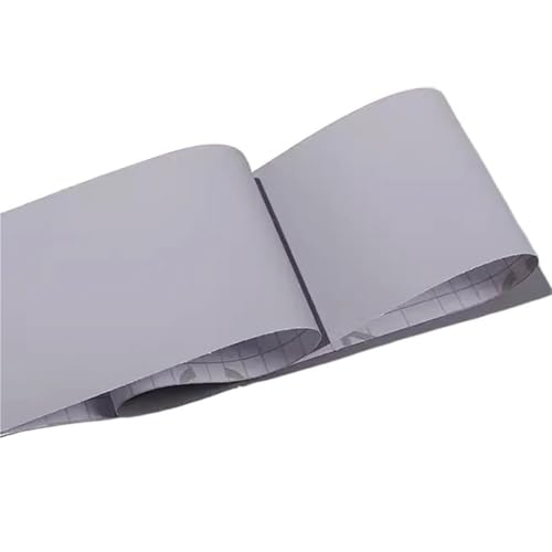 Einfarbige Fußleistentapete, selbstklebende Türrahmen-Kantenumhüllung, Aufkleber, Dekoration, wasserdichte PVC-Renovierungsfolie FüR WäNde(Gray,10cm x 5m) von ANQKYO