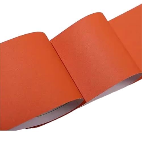 Einfarbige Fußleistentapete, selbstklebende Türrahmen-Kantenumhüllung, Aufkleber, Dekoration, wasserdichte PVC-Renovierungsfolie FüR WäNde(Orange,20cm x 5m) von ANQKYO