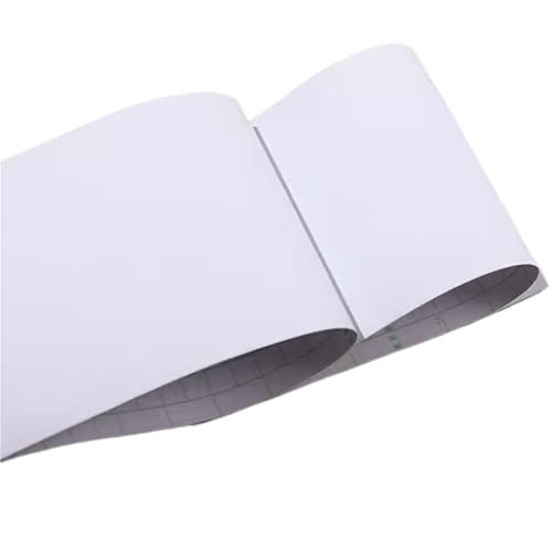 Einfarbige Fußleistentapete, selbstklebende Türrahmen-Kantenumhüllung, Aufkleber, Dekoration, wasserdichte PVC-Renovierungsfolie FüR WäNde(White,10cm x 5m) von ANQKYO