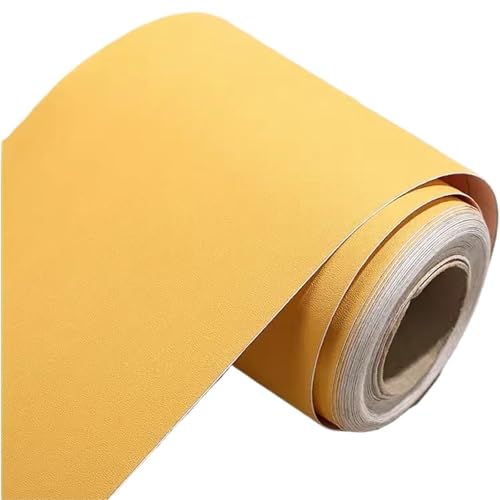 Einfarbige Fußleistentapete, selbstklebende Türrahmen-Kantenumhüllung, Aufkleber, Dekoration, wasserdichte PVC-Renovierungsfolie FüR WäNde(Yellow,10cm x 5m) von ANQKYO