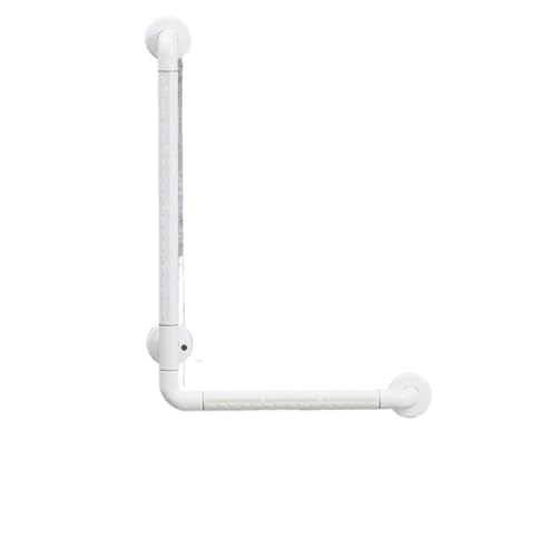 Haltegriffe, Badezimmerzubehör, WC-Handlauf, 90-Grad-Haltegriffe for die Dusche, barrierefreie Griffe aus Edelstahl FüR äLtere Menschen(White 48 * 68cm) von ANQKYO