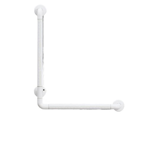 Haltegriffe, Badezimmerzubehör, WC-Handlauf, 90-Grad-Haltegriffe for die Dusche, barrierefreie Griffe aus Edelstahl FüR äLtere Menschen(White 58 * 68cm) von ANQKYO