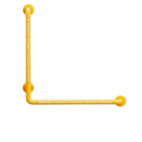 Haltegriffe, Badezimmerzubehör, WC-Handlauf, 90-Grad-Haltegriffe for die Dusche, barrierefreie Griffe aus Edelstahl FüR äLtere Menschen(Yellow 68 * 68cm) von ANQKYO