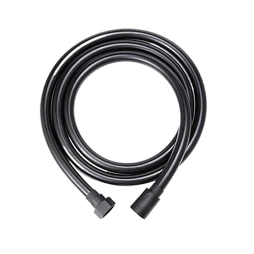 PVC-Hochdruck-Brauseschlauch for Badezimmer, Handkopf, glattes, 360° flexibles Duschrohr FüR Badarmaturen(Black,200cm) von ANQKYO