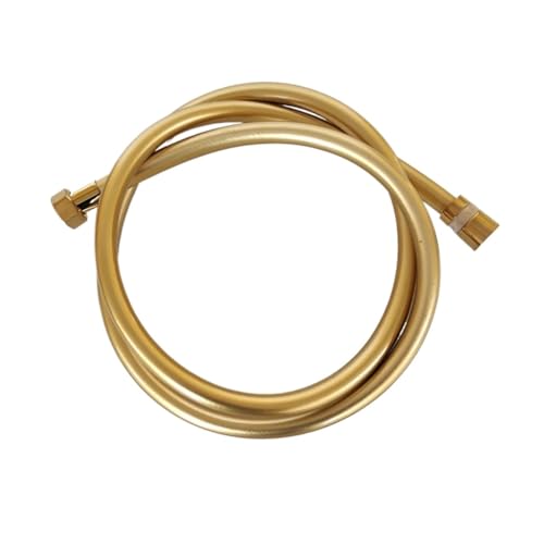 PVC-Hochdruck-Brauseschlauch for Badezimmer, Handkopf, glattes, 360° flexibles Duschrohr FüR Badarmaturen(Golden,300cm) von ANQKYO