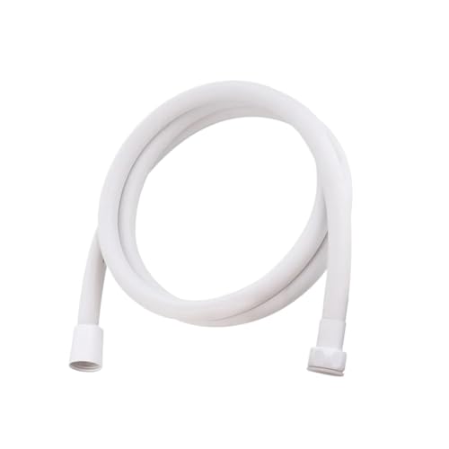 PVC-Hochdruck-Brauseschlauch for Badezimmer, Handkopf, glattes, 360° flexibles Duschrohr FüR Badarmaturen(White,200cm) von ANQKYO